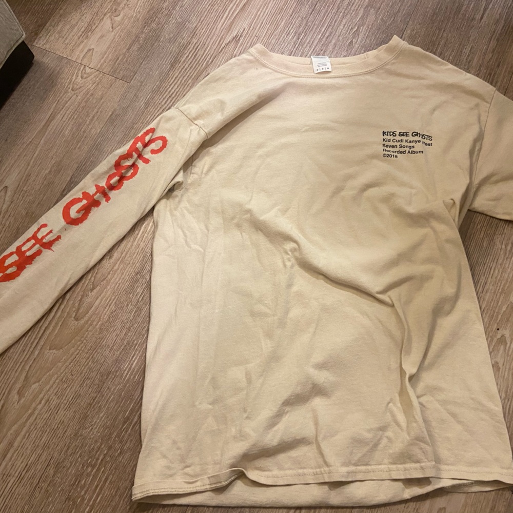 Kanye West Kid Cudi Kids See Ghosts Beige Long Sleeve